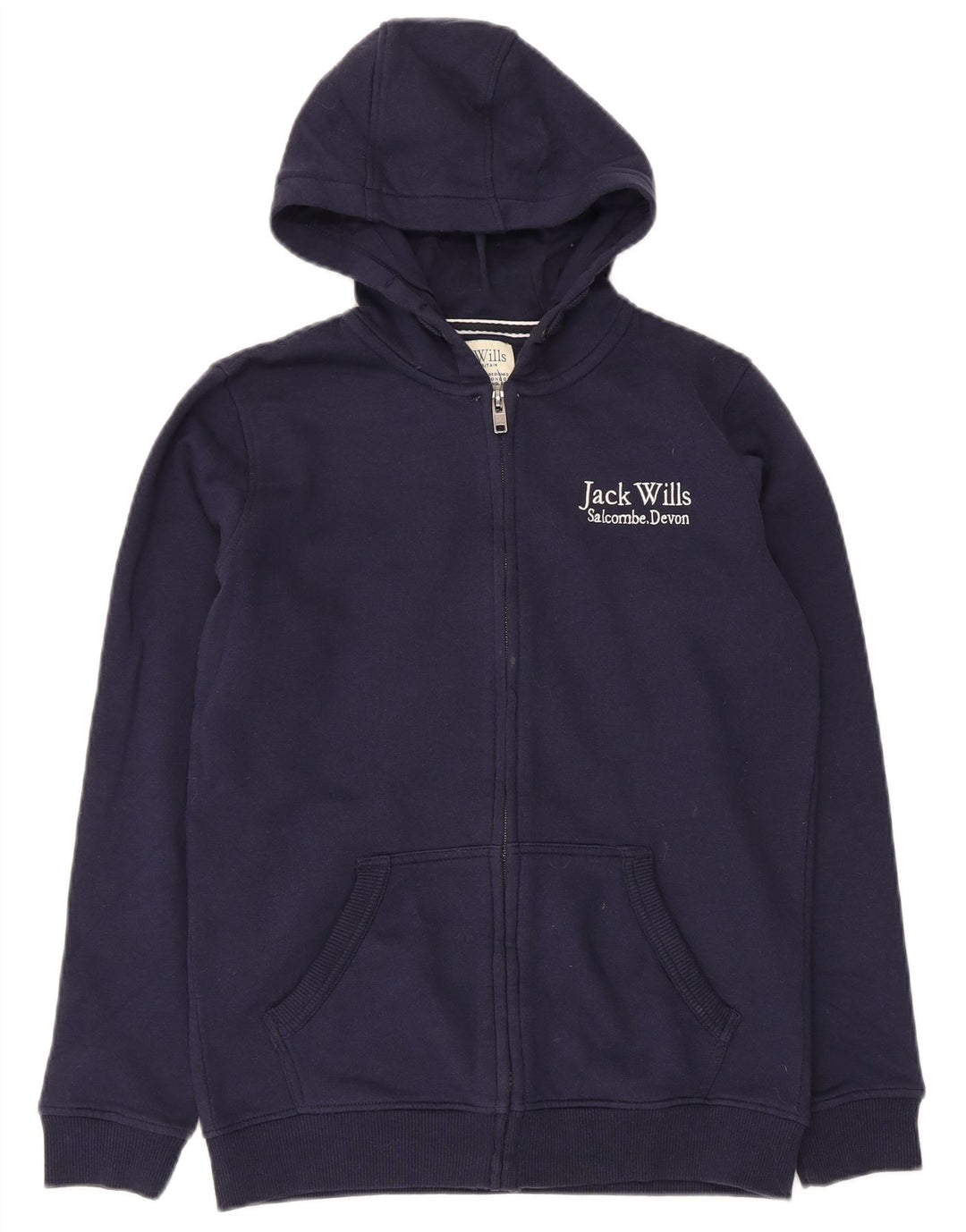 Maglione con cappuccio con zip Jack Wills per ragazzi Salcombe Devon 12-13 anni blu navy