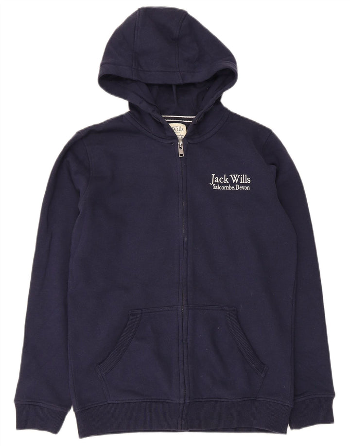 Maglione con cappuccio con zip Jack Wills per ragazzi Salcombe Devon 12-13 anni blu navy