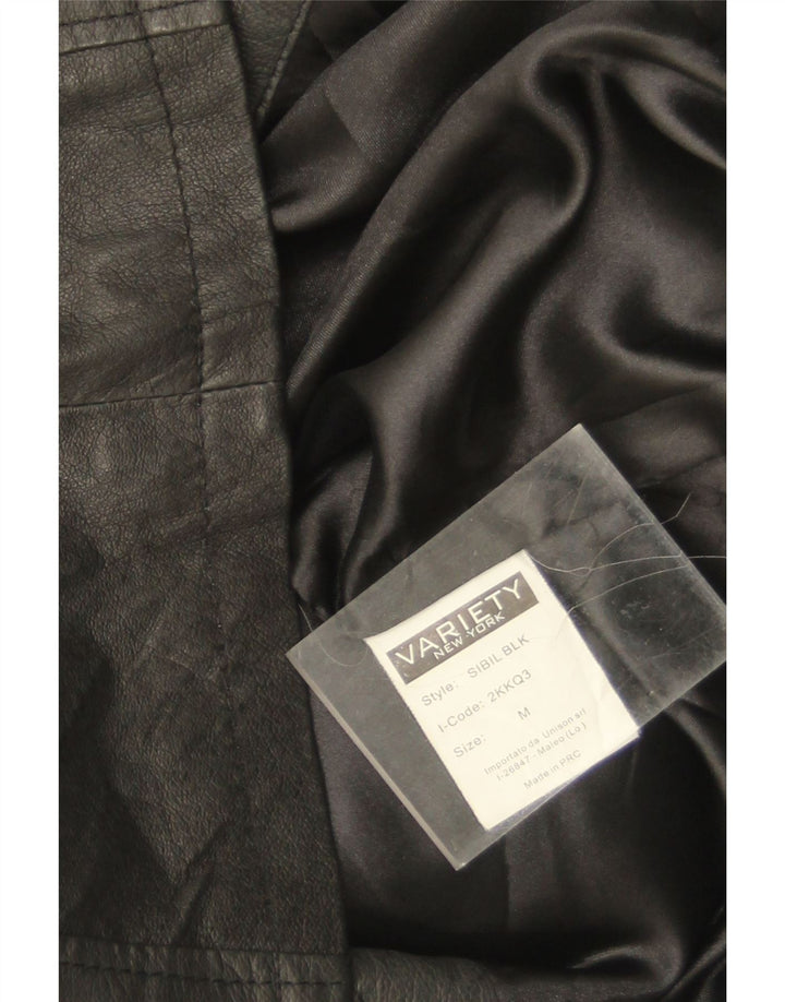 Giacca in pelle militare da donna Variety UK 14 Pelle nera media
