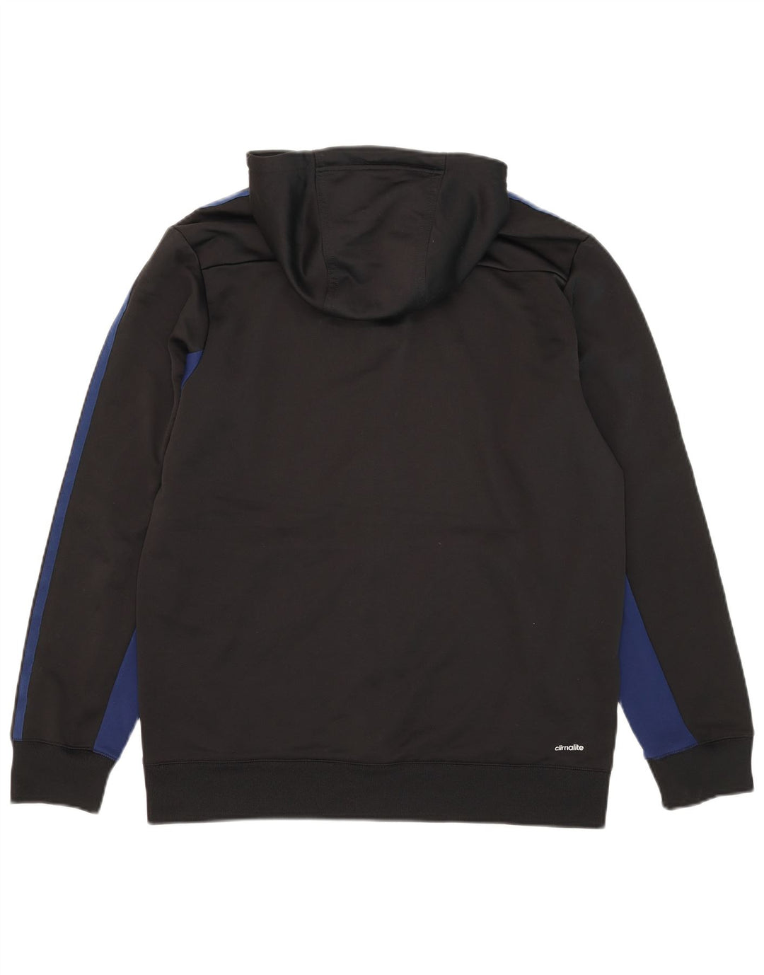 Maglione con cappuccio e zip Adidas Climalite da uomo, poliestere color block medio nero