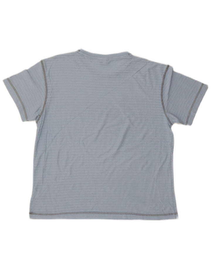 T-shirt grafica ASICS da donna Top UK 14 cotone gessato blu medio