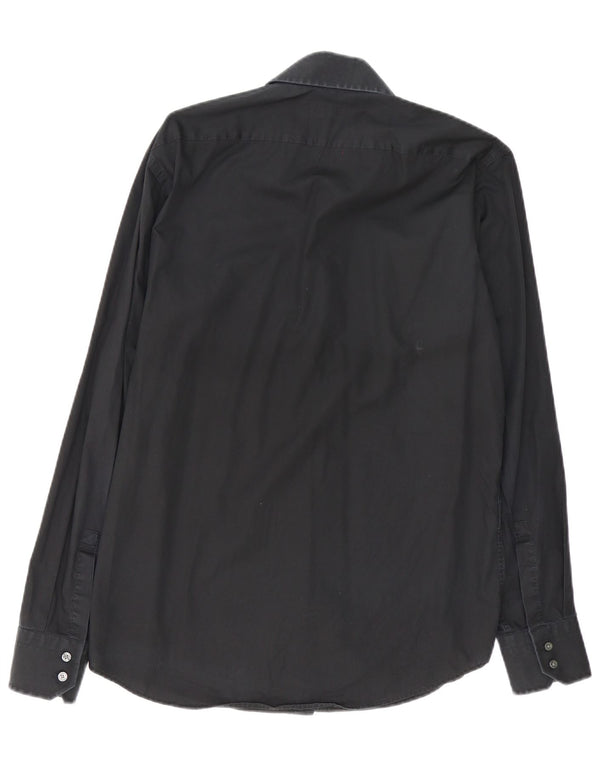 Camicia da uomo vestibilità regolare Hugo Boss taglia 39 15 1/2 media nera