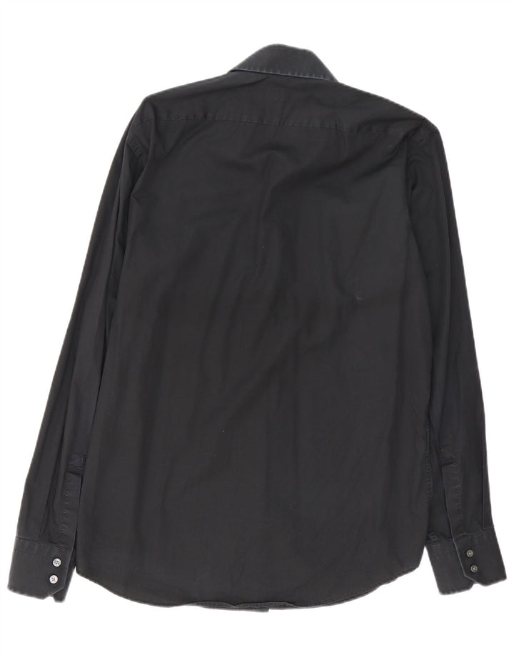 Camicia da uomo vestibilità regolare Hugo Boss taglia 39 15 1/2 media nera
