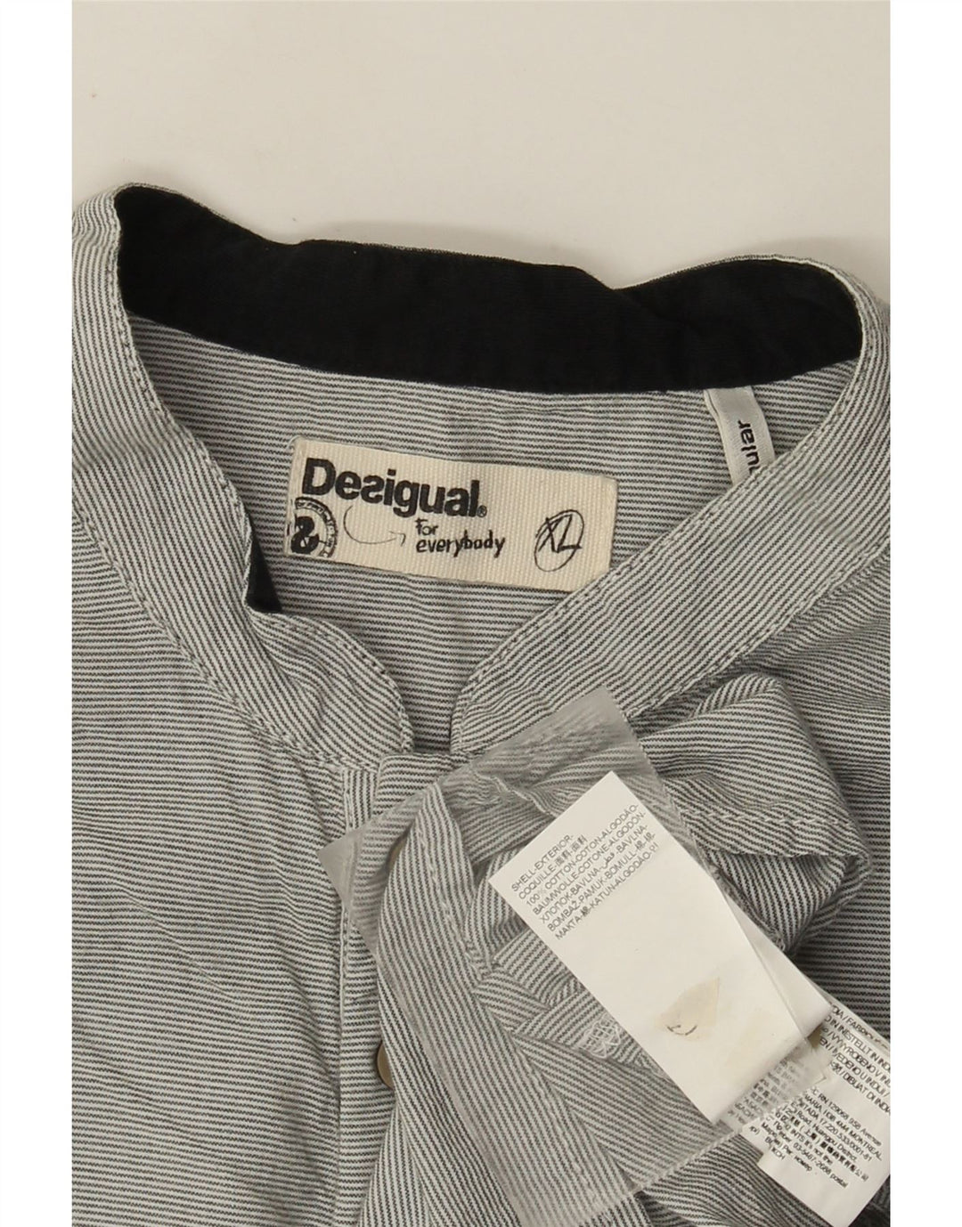 Desigual Maglia pullover da uomo vestibilità regolare XL Cotone gessato grigio