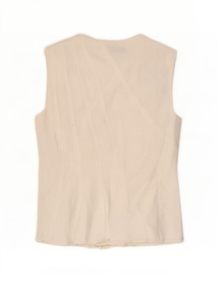 Top camicetta senza maniche da donna French Connection UK 12 Viscosa bianca media