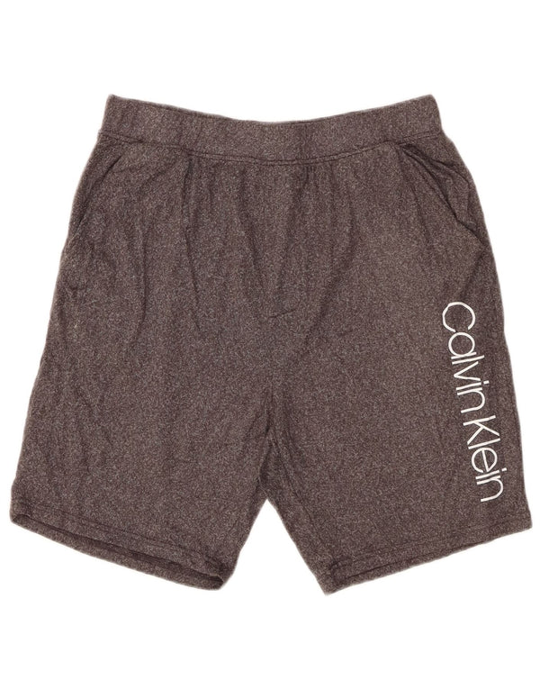 CALVIN KLEIN Pantaloncini sportivi grafici da uomo Poliestere chiazzato grigio medio