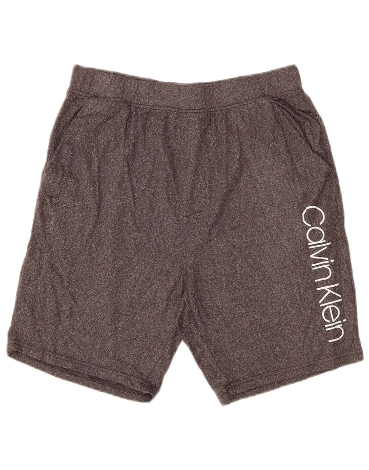CALVIN KLEIN Pantaloncini sportivi grafici da uomo Poliestere chiazzato grigio medio