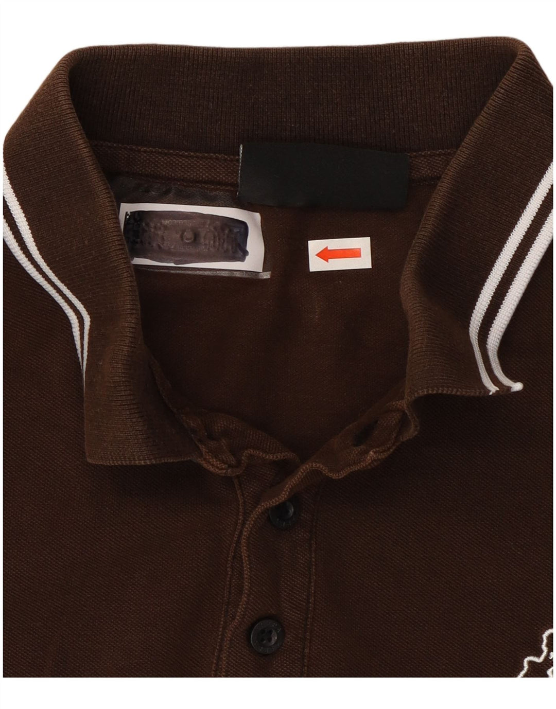 Polo Kappa Uomo Large in cotone a righe marroni