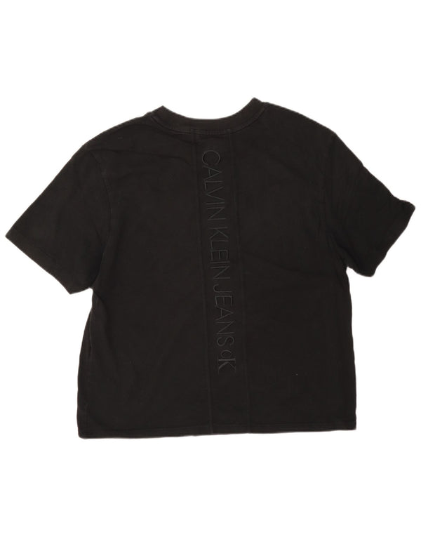 T-shirt grafica corta da donna Calvin Klein Jeans Top UK 14 medio nero
