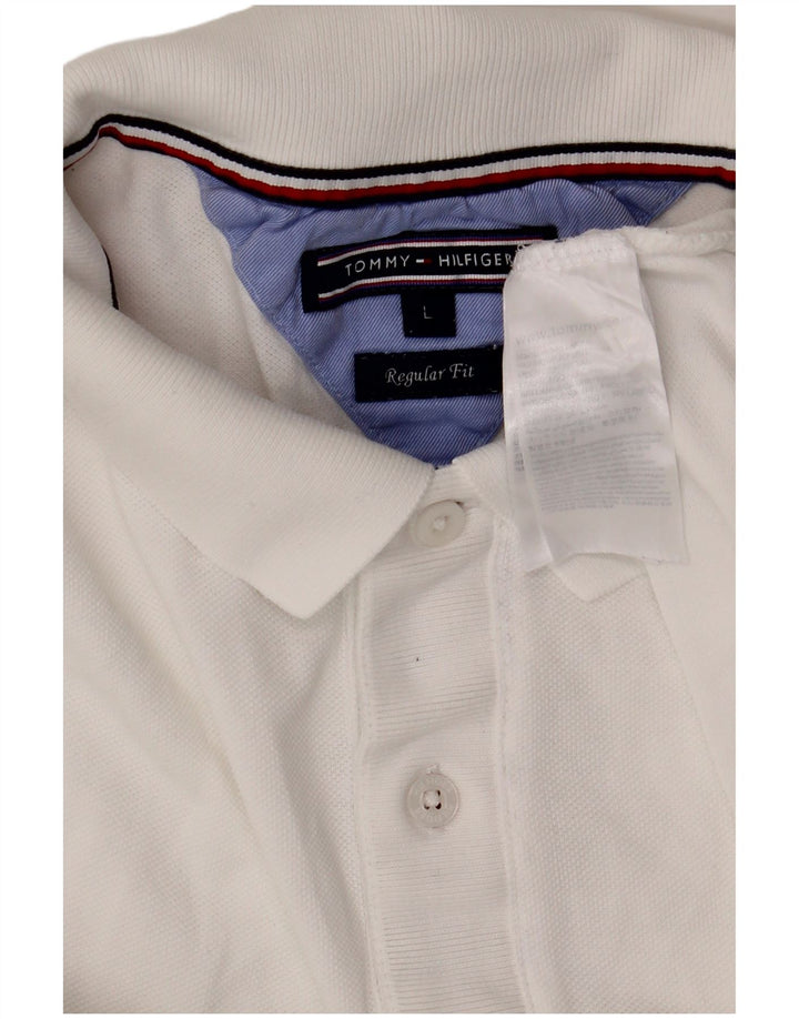 TOMMY HILFIGER Polo da uomo vestibilità regolare grande cotone bianco