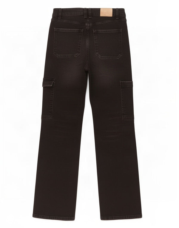 Jeans Zara per ragazzi Cargo a vita alta 13-14 anni W27 L28 Neri