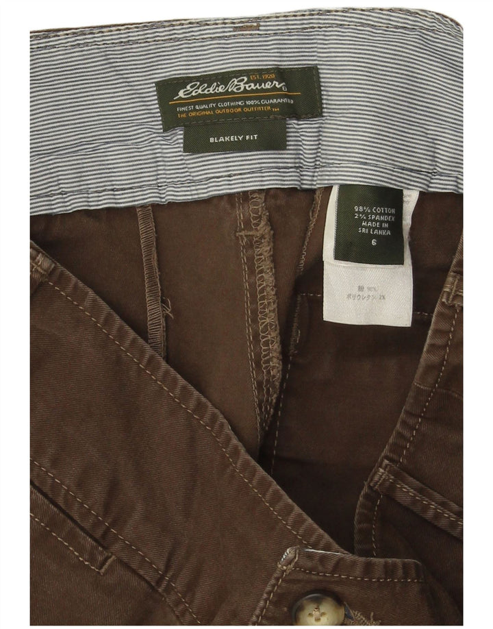 Pantaloncini chino da donna Blakely Fit EDDIE BAUER US 6 medi W30 cotone marrone