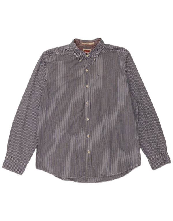 Camicia Levi's da uomo vestibilità standard XL in cotone a righe blu