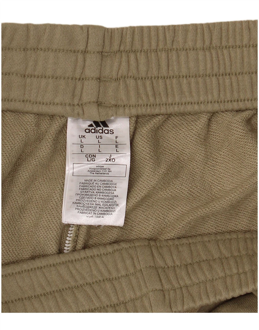 Pantaloncini sportivi da uomo Adidas grandi in cotone kaki