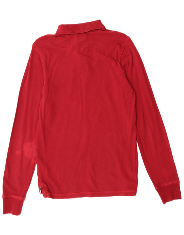 Polo da rugby grafica da uomo Tommy Hilfiger piccola in cotone bordeaux