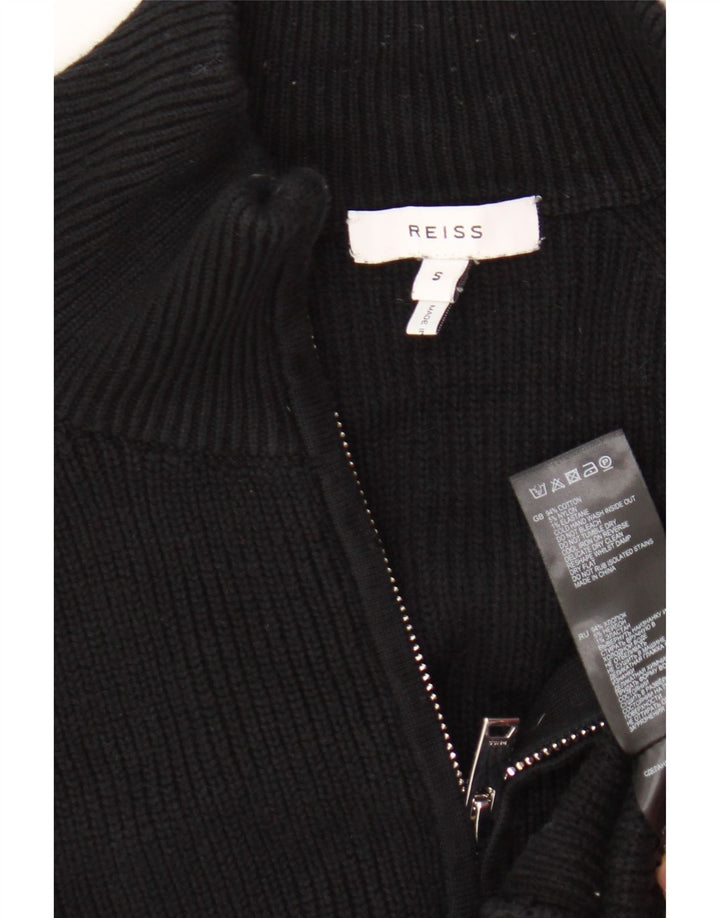 Maglione cardigan da uomo Reiss piccolo in cotone nero