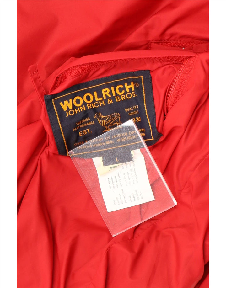 WOOLRICH Giacca bomber reversibile da uomo UK 40 Large Red Nylon