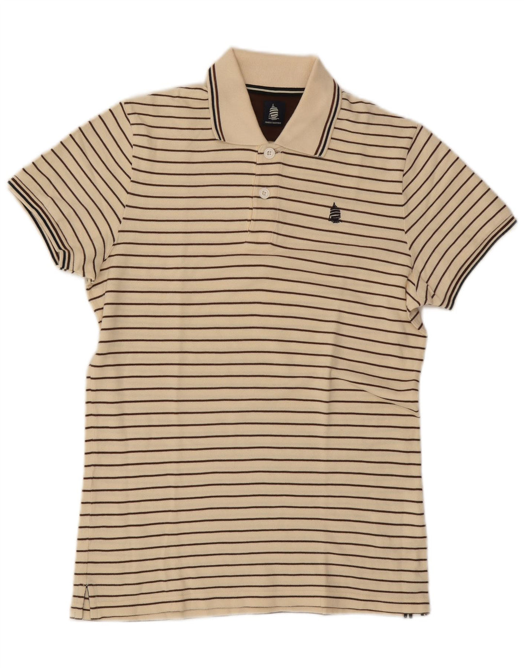 Polo da uomo Marina Yachting piccola in cotone a righe beige