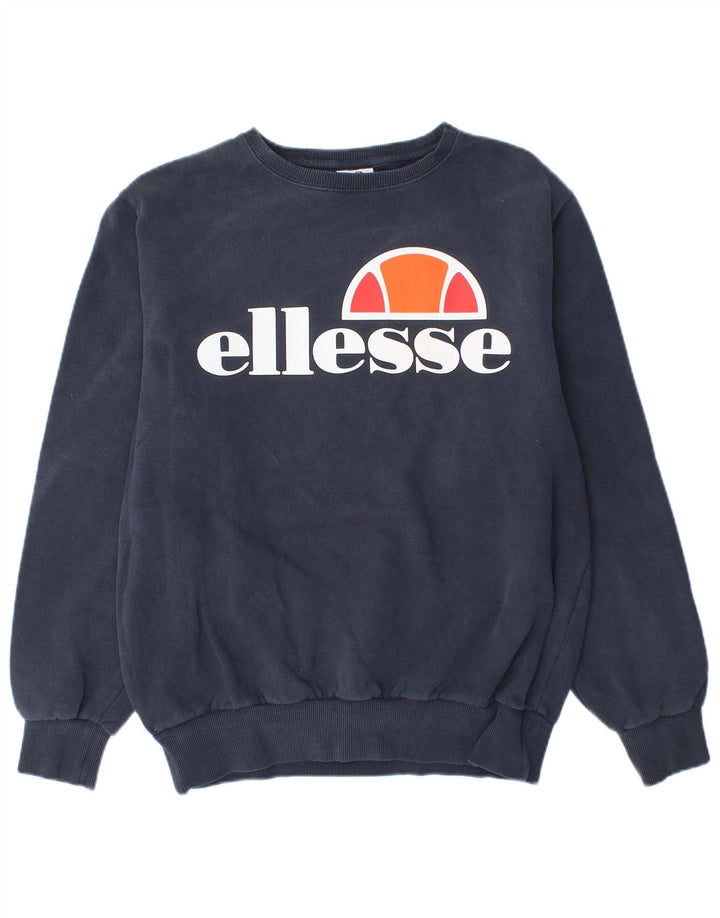 ELLESSE Felpa grafica da uomo in cotone medio blu navy