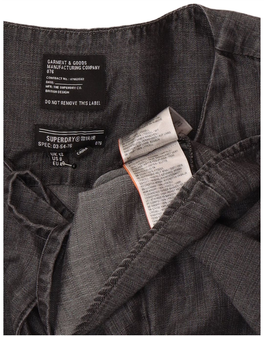Abito a trapezio da donna a maniche lunghe Superdry UK 12 Lyocell grigio medio
