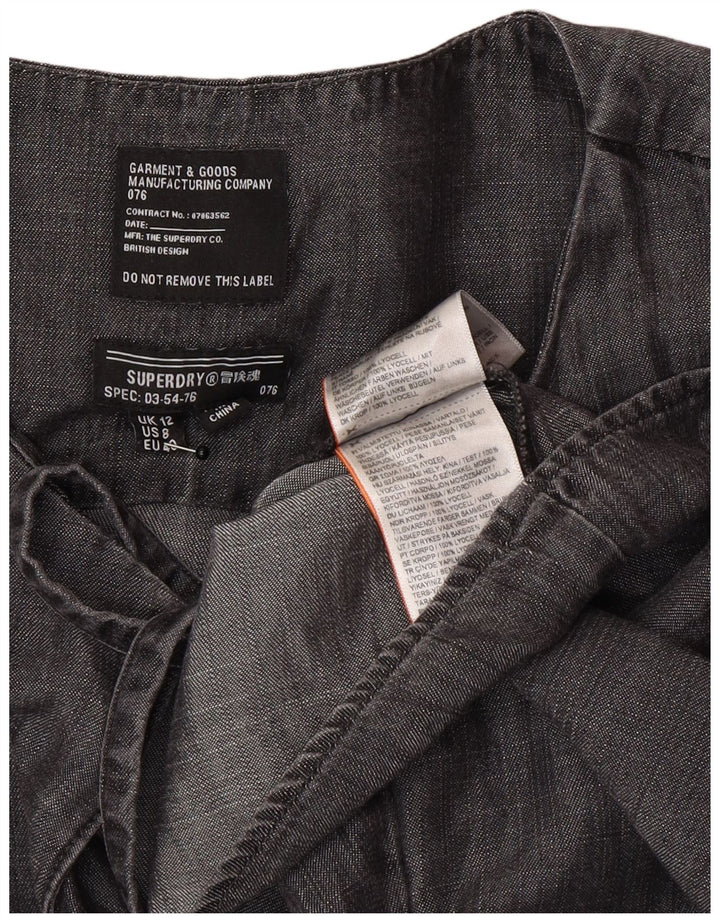 Abito a trapezio da donna a maniche lunghe Superdry UK 12 Lyocell grigio medio