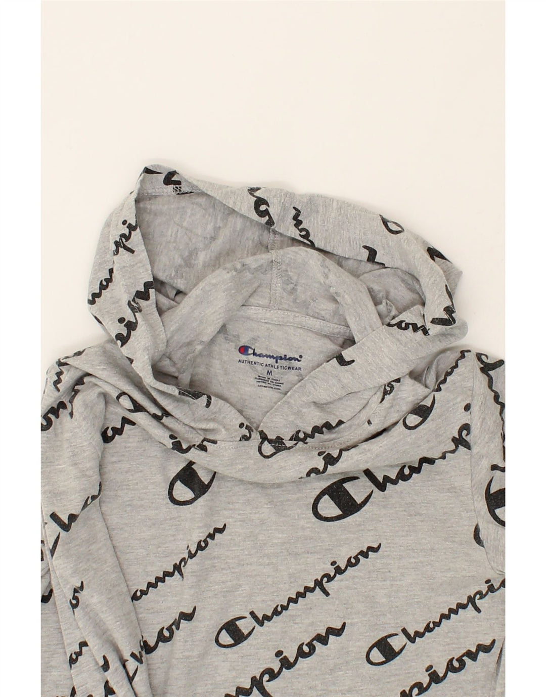 CHAMPION Boys Graphic Hoodie Jumper 9-10 Years Medium Grey Vintage Champion and Second-Hand Champion from Messina Hembry 