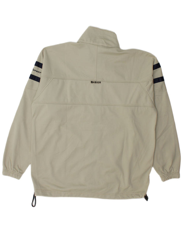 Giacca da ginnastica da uomo Asics, giacca in poliestere color block beige medio