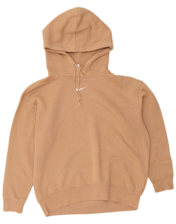 Felpa con cappuccio oversize da donna Nike UK 6 XS cotone beige