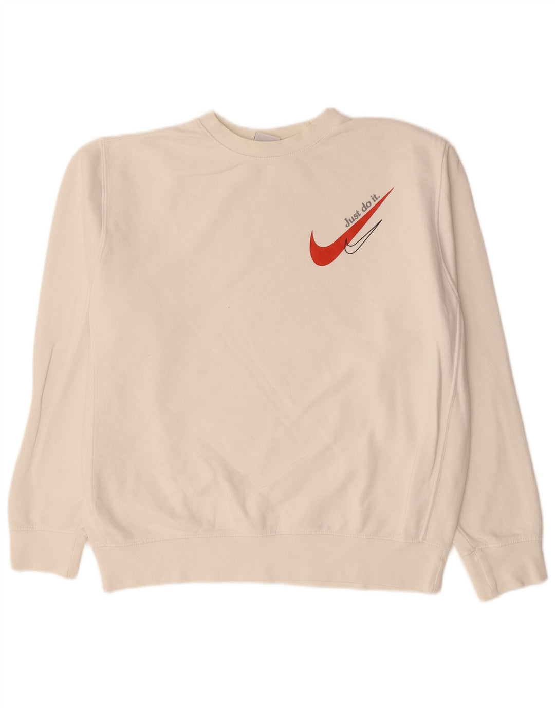 NIKE Felpa da uomo maglione medio cotone bianco sporco