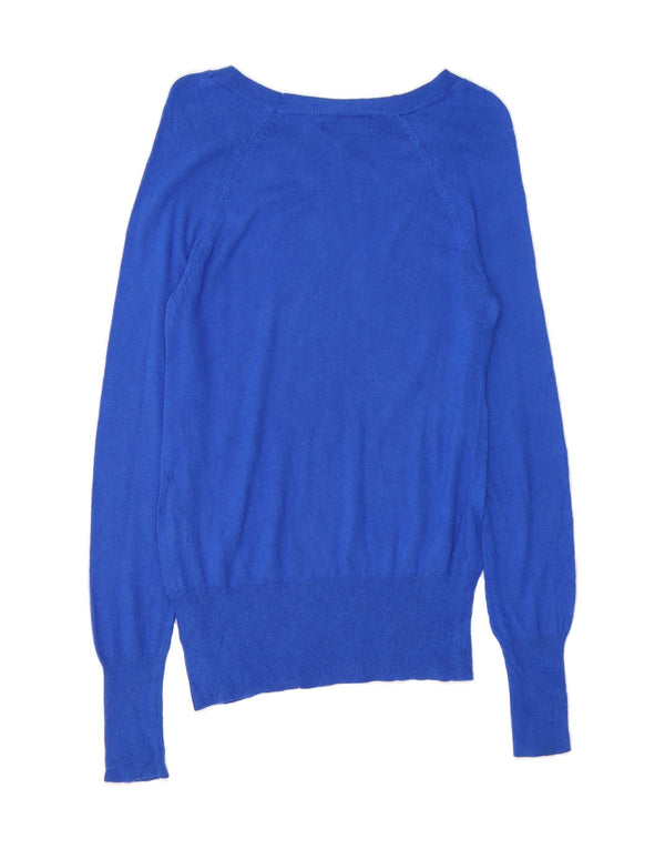 MOSSIMO Womens Boat Neck Jumper Sweater UK 10 Small Blue Nylon