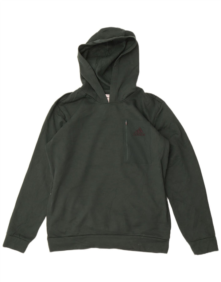 Felpa con cappuccio da uomo Adidas Large verde