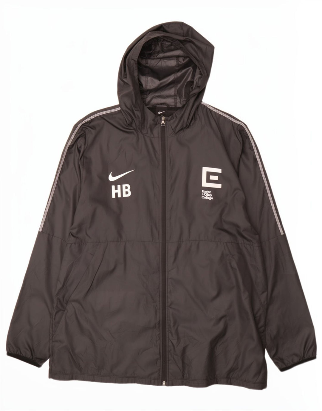 Giacca antipioggia con cappuccio grafico Nike da uomo UK 42 XL poliestere nero