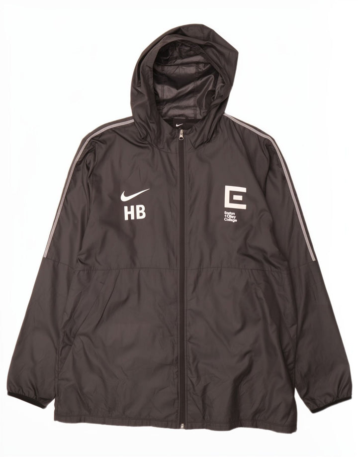 Giacca antipioggia con cappuccio grafico Nike da uomo UK 42 XL poliestere nero
