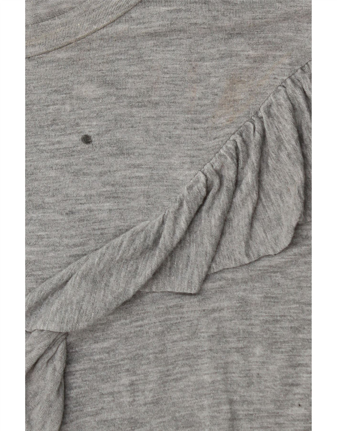 Topshop Top da donna con volant sul davanti manica lunga UK 12 Grigio medio chiazzato