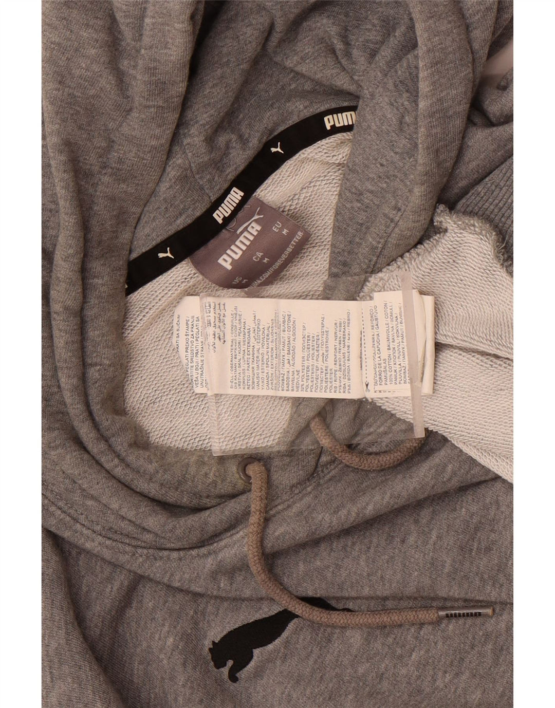 Felpa con cappuccio da uomo Puma in cotone grigio medio
