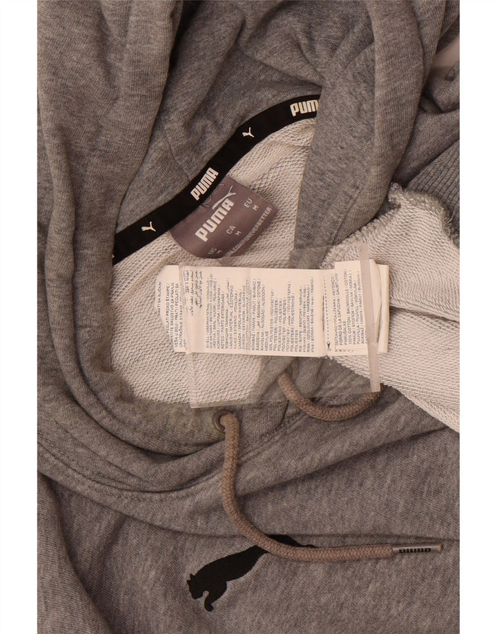 Felpa con cappuccio da uomo Puma in cotone grigio medio