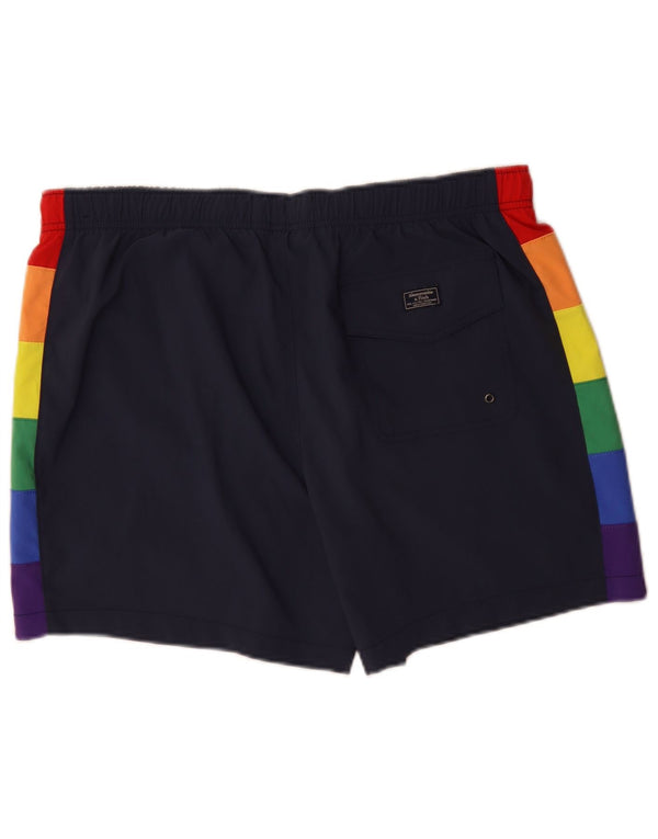 Pantaloncini da bagno da uomo Abercrombie & Fitch XL blu Colourblock Sports