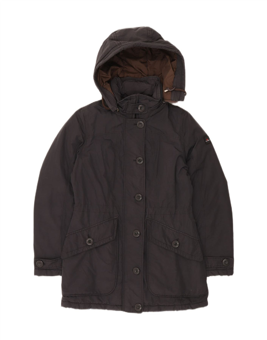 CANADIENS Cappotto imbottito con cappuccio da donna IT 42 Cotone medio nero