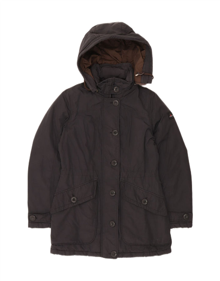 CANADIENS Cappotto imbottito con cappuccio da donna IT 42 Cotone medio nero