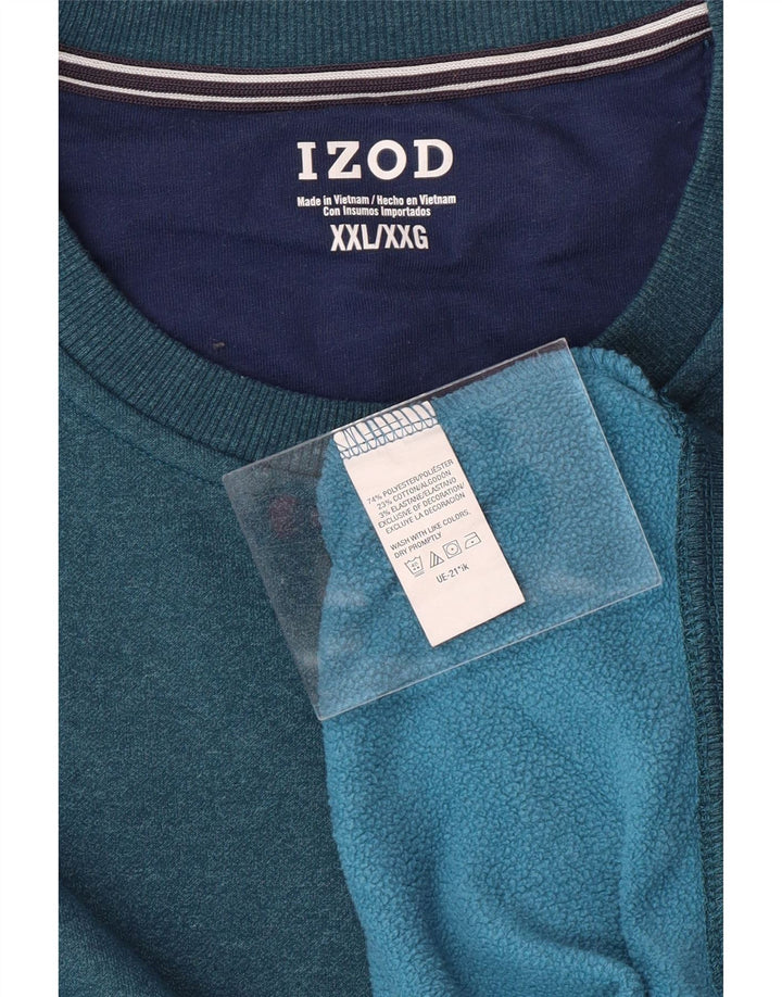 IZOD Mens Sweatshirt Jumper 2XL Green Polyester Vintage Izod and Second-Hand Izod from Messina Hembry 