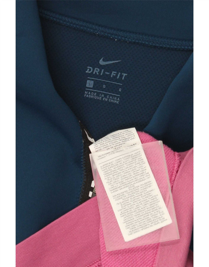 Top da tuta Nike Dri Fit Graphic Pullover da donna UK 16 Large Blu