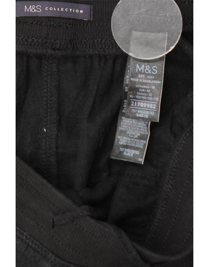 MARKS & SPENCER Minigonna da donna UK 16 Grande W34 Lino nero