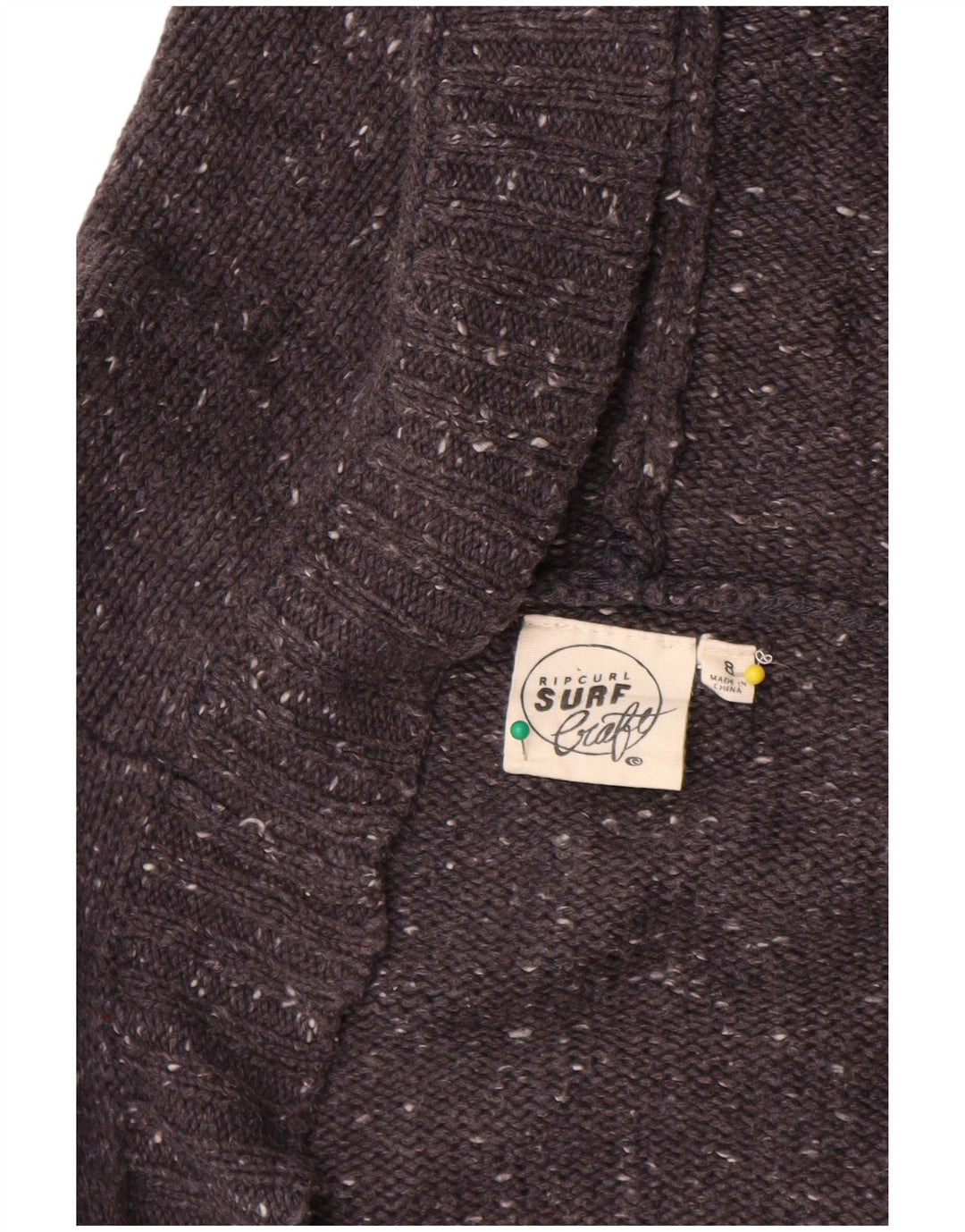 Maglione cardigan aperto lungo da donna Rip Curl UK 14 Grigio medio chiazzato