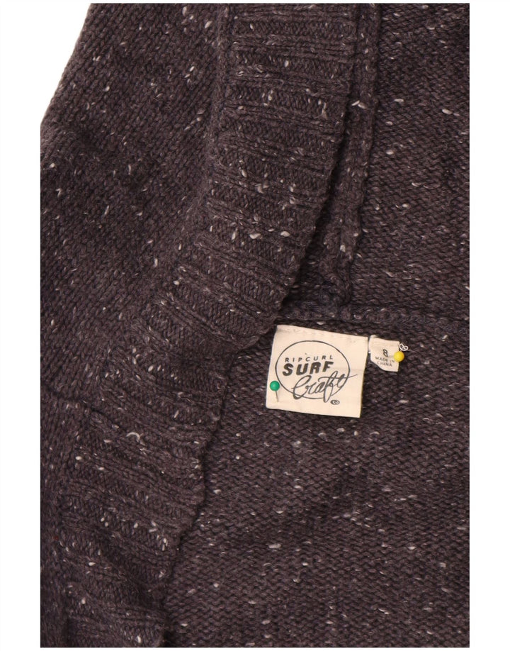 Maglione cardigan aperto lungo da donna Rip Curl UK 14 Grigio medio chiazzato