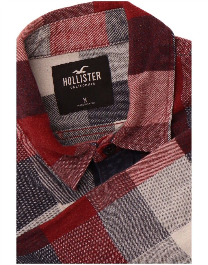 HOLLISTER Camicia da uomo in flanella a quadri bordeaux medio