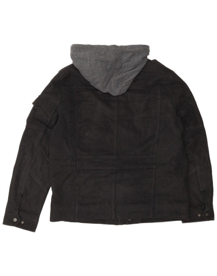 Giacca a vento militare con cappuccio da uomo LEVI'S UK 38 media nera