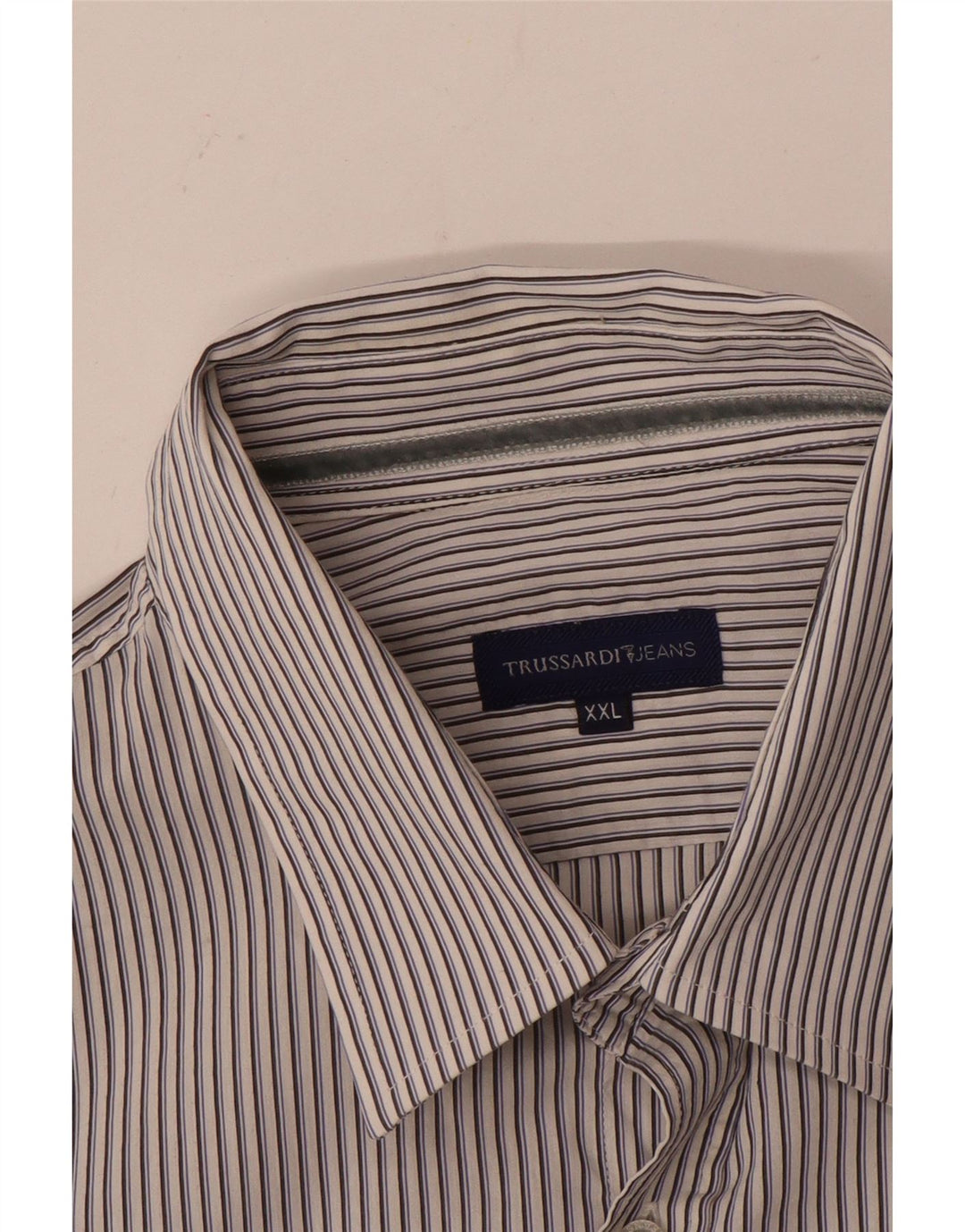 Camicia Trussardi Jeans Uomo 2XL Rigata Bianca