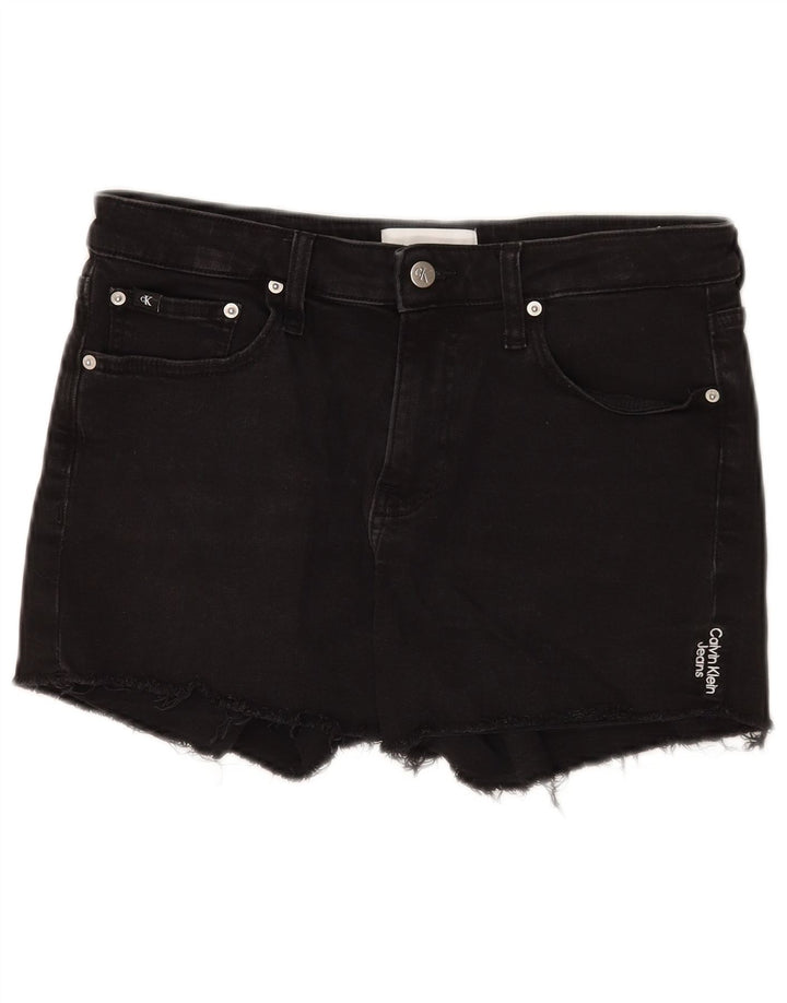 Pantaloncini di jeans da donna Calvin Klein W28 cotone nero medio
