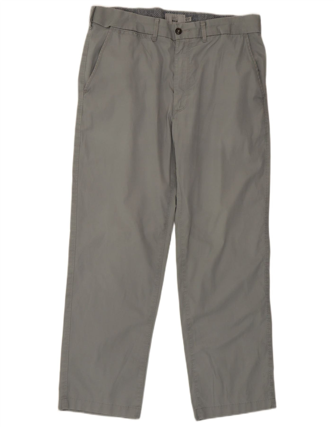 Pantaloni chino regolari da uomo Marks & Spencer W34 L29 cotone grigio