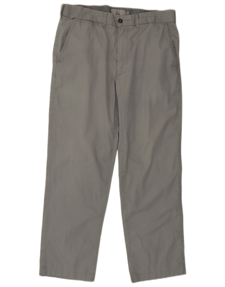 Pantaloni chino regolari da uomo Marks & Spencer W34 L29 cotone grigio